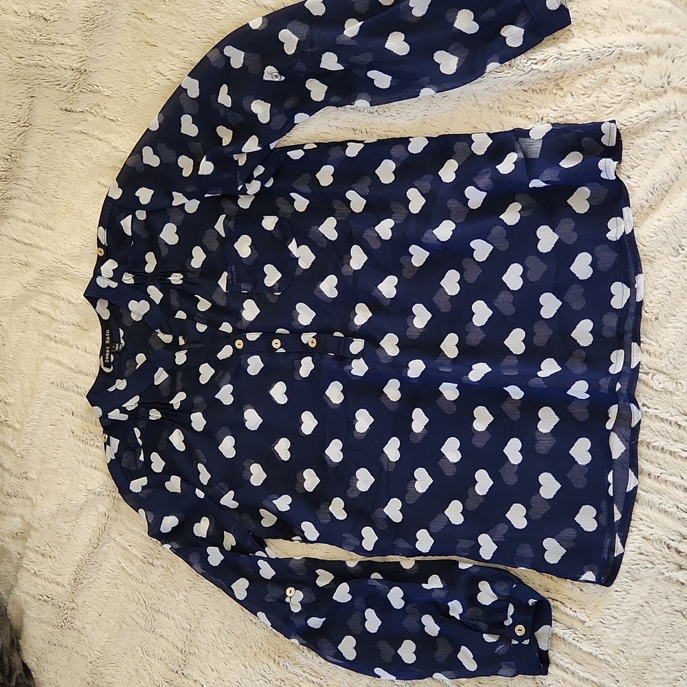 Heart print blouse